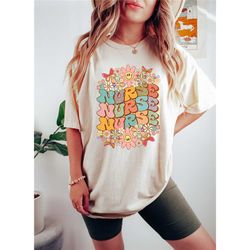 wildflowers nurse shirt, nurse shirt,nursing school tee cute nurse shirt nurse t-shirt tshirt for work rn nurse shirt re