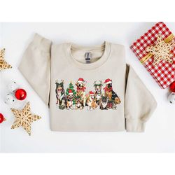 christmas dog sweatshirt,christmas santa dog sweater,retro christmas shirt,merry woofmas sweatshirt,christmas dog sweats