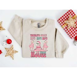 funny santa sweatshirt,there's some ho ho hos in this house,christmas santa,retro santa,ugly christmas,christmas shirt,c