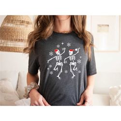 skeletons dancing tee, christmas dancing shirt, christmas party tee, christmas skeletons party shirt, funny christmas sh
