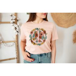 boho peace shirt, floral peace symbol, wildflowers shirt, hippie peace sign shirt, peace symbol shirt, graphic tees for