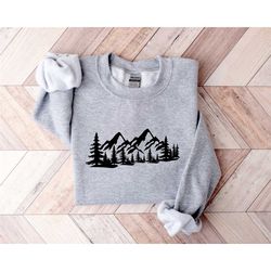 mountain silhouette sweatshirt, mountain sweatshirt, camping sweatshirt, hiking sweatshirt, adventure sweatshirt, nature
