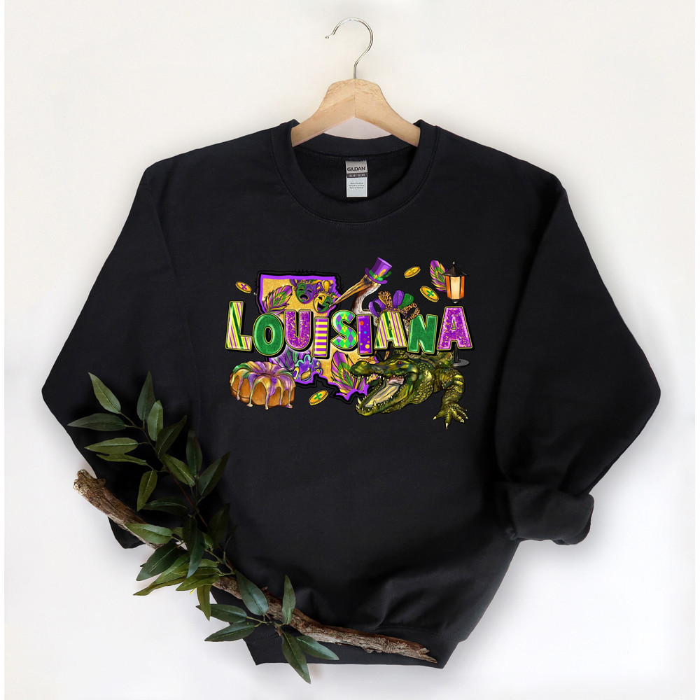 Louisiana Sweatshirt, Mardi Gras Sweatshirt, Mardi Gras Party, New Orleans Sweatshirt, Fat Tuesday Sweater, Mardi Gras Carnival Sweate.jpg
