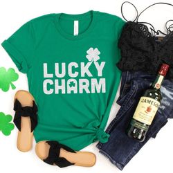lucky st. patricks day shirt, lucky charm shirt, st. patricks day shirt, shamrock lucky shirt, four leaf clover, shamroc