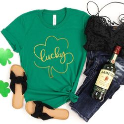 lucky st. patricks day shirt, lucky clover shirt, st. patricks day shirt, shamrock lucky shirt, four leaf clover, shamro
