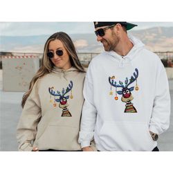 reindeer hoodie, christmas reindeer, funny deer hoodie, reindeer christmas, family christmas, funny christmas, deer hood