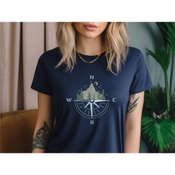 camping tshirt, adventure tee, camping shirt, compass tshirt, camping gifts, camper gifts, mountain t-shirt, travel tshi
