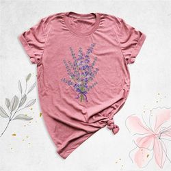 lavender bouquet shirt, vintage flower shirt, lavender shirt, plant lover gift, wildflower shirt, floral shirts, botanic