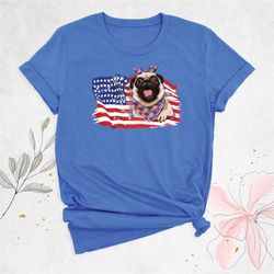 dog 4th of july shirt, american pug mom shirt, patriotic puppy shirt, pug dog flag shirt, vet tech fourth july shirt, us