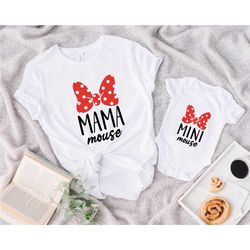 disney mom and daughter shirts, mama mouse shirt, mini mouse shirt, disney mommy and me shirts, mama mouse matching shir