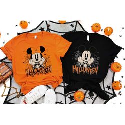 mickey and minnie halloween couple shirt, disney halloween gift shirt, halloween matching tee, disney trip shirt, disney