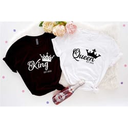 king and queen couple shirts, honeymoon matching shirt, king of spades shirt, queen of heart shirt, king and queen match