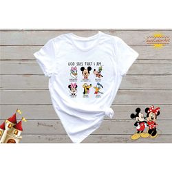 mickey and friends god says shirt, disney trip shirt, disney family vacation shirt, mickey and minnie mouse shirts, dona