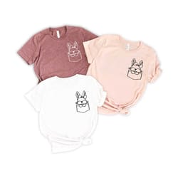 pocket easter bunny shirt,bunny with glasses shirt,kids easter shirt,cute easter shirt,easter day shirt for woman, easte