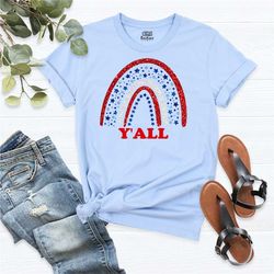 american flag shirt, usa shirts, rainbow american flag shirt, usa y'all shirt, united states patriotic, 4th of july flag