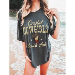 coastal cowgirl tee comfort colors retro cowgirls beach club vintage western beach cover up tshirt dress summer graphic