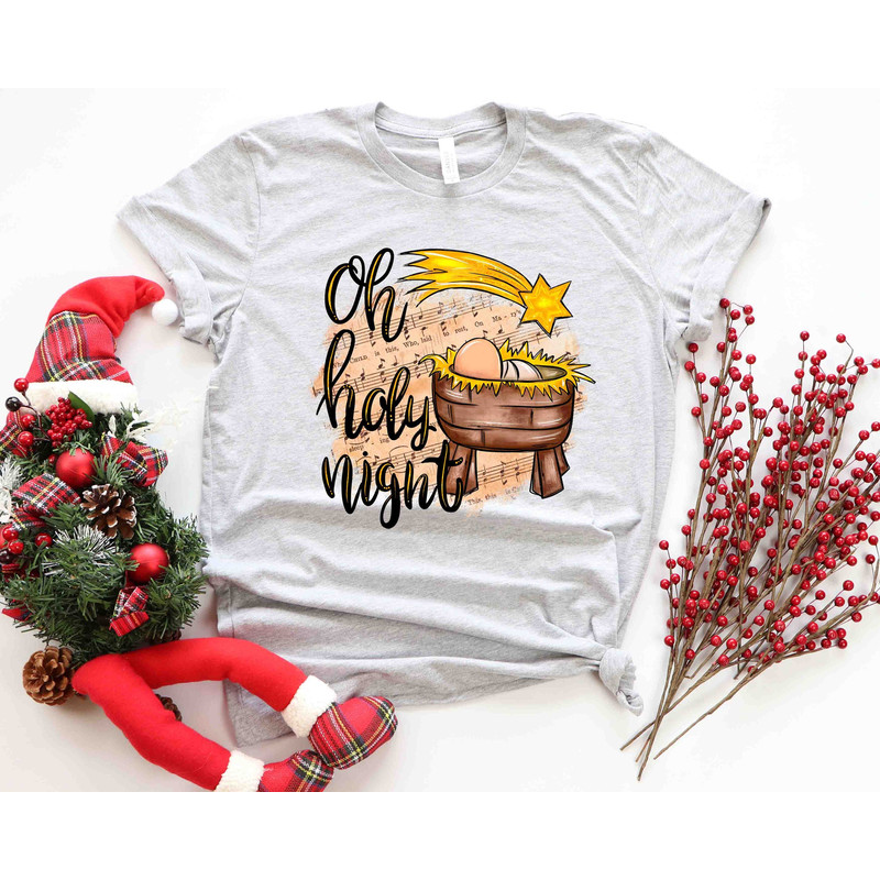 Oh Holy Night Shirt Love Came Down Shirt, Jesus is The King, Jesus Is The Reason For The Season Cute Christmas Shirt, Jesus Love Believe Tee.jpg
