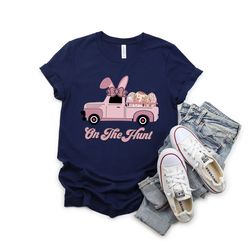 on the hunt truck shirt, easter truck shirt, easter bunny eggs shirt, easter day shirt, funny easter shirt, easter match