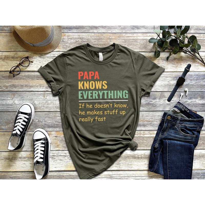 Papa Knows Everything Shirt,New Dad Shirt,Dad Shirt,Daddy Shirt,Father's Day Shirt,Best Dad shirt,Gift for Dad,Gift for Papa Shirt.jpg