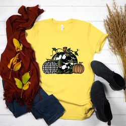 pumpkin with camo shirt- fall shirt - pumpkin shirt - cute fall shirt - leopard print pumpkin shirt - fall mom shirt - f