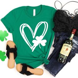 shamrock and hand drawn heart st pattys day shirt,st. patricks day shirt,four leaf clover,shamrock shirts,patricks day,i