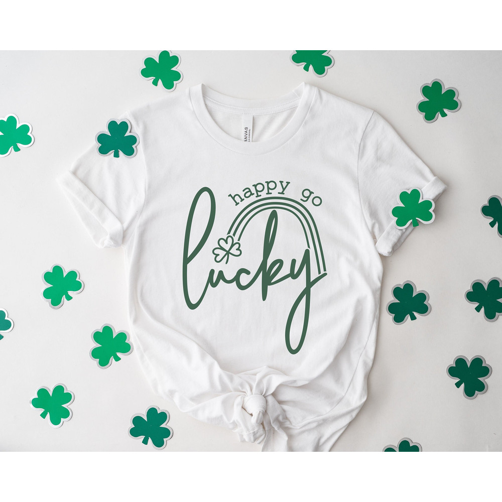 St Patricks Day Shirt,Happy Go Lucky Rainbow,Shamrock Shirt, St. Patty's Shirt,Irish Shirt,Shenanigans Drinking Shirt,Family Matching Shirt 1.jpg