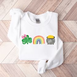 st patricks day sweatshirt,cute crewneck st pattys shirt,shamrock lucky rainbow tshirt, irish sweatshirt,gift for st pat