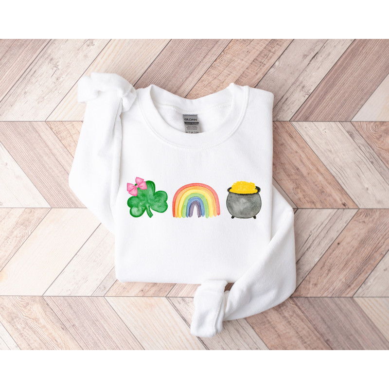 St Patricks Day Sweatshirt,Cute Crewneck St Pattys Shirt,Shamrock Lucky Rainbow Tshirt, Irish Sweatshirt,Gift For St Patricks.jpg