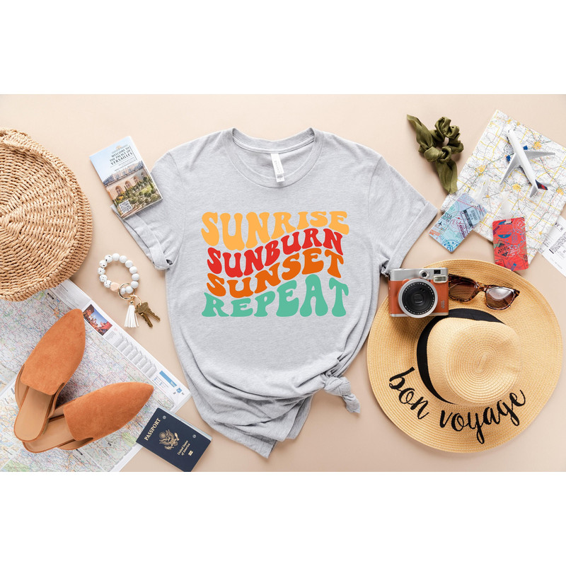 Sunrise Sunburn Sunset Repeat Shirt - Summer Shirts For Women - Beach Shirt - Summer Shirt - Beach Shirts For Women - Vacation Shirt.jpg