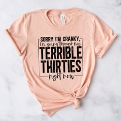 terrible 30s shirt, terrible 40s shirt, terrible 20s shirt,sorry im cranky im in my terrible 50s birthday shirt, funny t