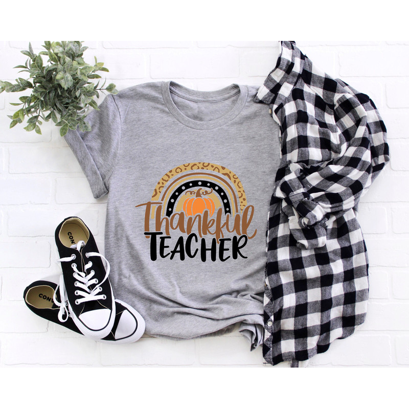 Thanksgiving Teacher Shirt,Thankful Rainbow Pumpkin Shirt,Thanksgiving Vacation Shirt,Family Thanksgiving Shirt,Thanksgiving Dinner Shirt.jpg