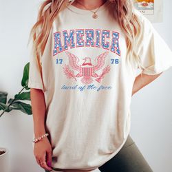 usa shirt, summer bbq t-shirt, red white and blue, america tee, land of free, womens 4th of july, fourth of july shirt t