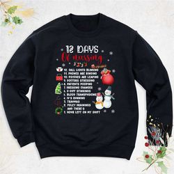 nurse christmas sweatshirt, 12 days of nursing shirt, nursing christmas longsleeve tee, nursing school shirt, nurse swea
