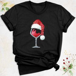 christmas wine glass shirt, drinking santa hat shirt, christmas party shirt, drinking christmas shirt, wine lover gift s