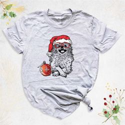 pomeranian christmas dog shirt, pomeranian dog shirt, funny santa dog tee, pomeranian dog santa shirt, pomeranian lover