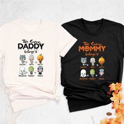 personalized halloween mommy daddy shirt, halloween family matching shirt, halloween party tee shirt, halloween mom dad