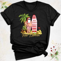 mele kalikimaka hawaiian shirt, tropical christmas santa shirt, hawaiian christmas shirt,aloha christmas shirt, hawaii b