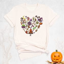halloween shirt, halloween heart shirt, women halloween shirt, halloween gift, cute halloween theme shirt, sweet witchy