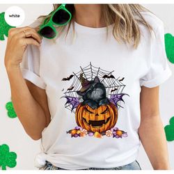 cute halloween shirt, halloween gifts, cat mom gifts, spooky season t-shirt, pumpkin graphic tees, cat sweatshirt, cat o