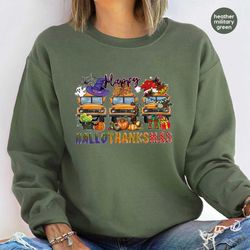 christmas long sleeve t-shirt, bus driver gift, fall sweatshirt, school bus graphic tees, halloween gifts, thanksgiving