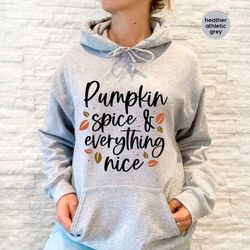 pumpkin spice graphic tees, fall hoodies and sweaters, girls coffee long sleeve shirt, autumn crewneck sweatshirt, thank