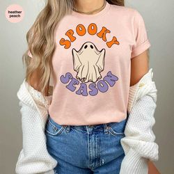 funny halloween shirt, spooky season outfit, halloween gifts for her, ghost crewneck sweatshirt, boo graphic tees, kids