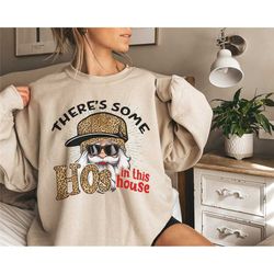 there is some ho's in this house sweatshirt, there is some hos sweater, funny santa hoodie, christmas gifts sweater, hol