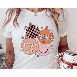 retro merry shirt, christmas t-shirt, christmas graphic tee, holiday apparel, merry christmas tee, unisex holiday shirt,