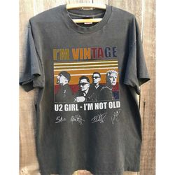 vintage u2 girl im not old shirt unisex classic, u2 rock band t-shirt, u2 band signature shirt, achtung baby tour 2023 s