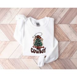 howdy christmas tree sweatshirt, cowboy christmas sweater, christmas western sweatshirt, christmas gift for country girl
