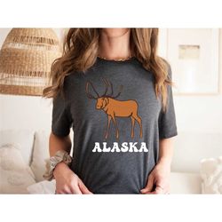 alaska moose shirt, nature moose shirt, nature shirt, cute shirt for women, moose shirts, moose lover gift, animal lover