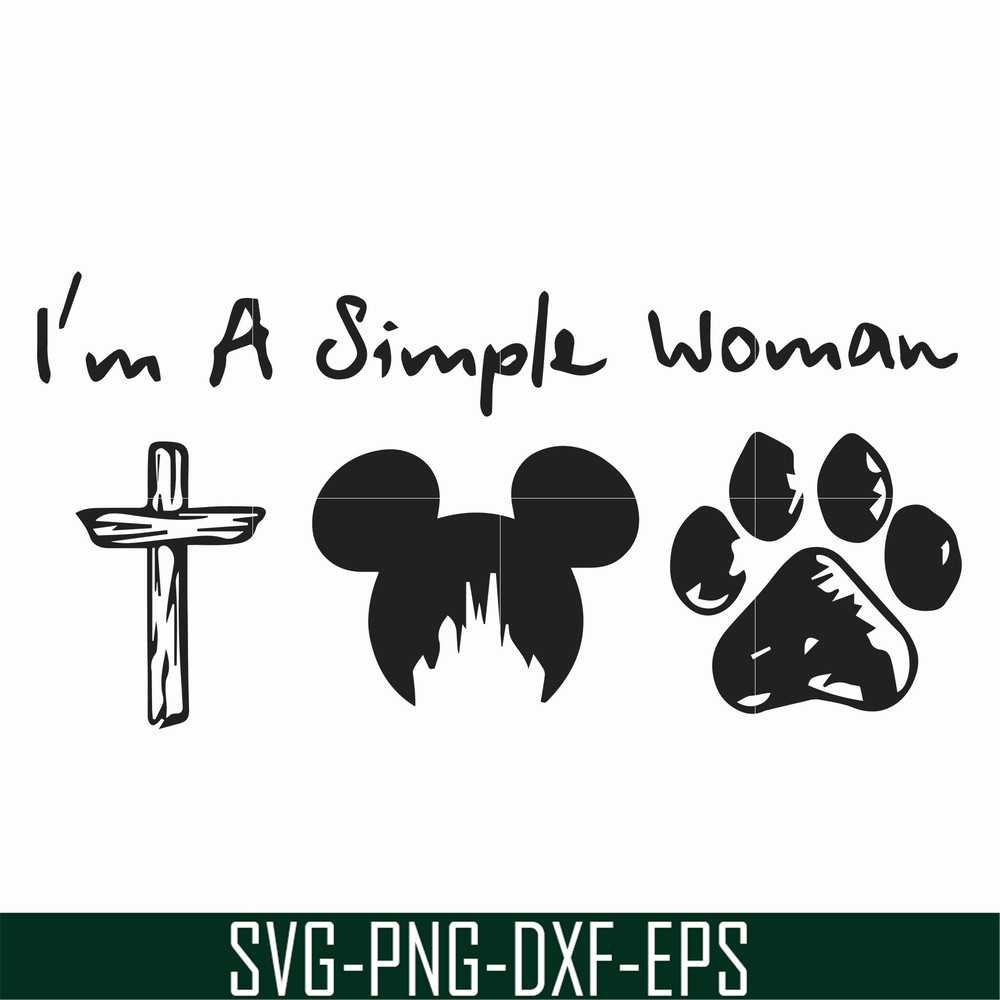 FN000301-I'm a simple woman svg, png, dxf, eps file FN000301.jpg