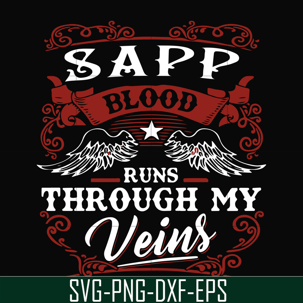 FN000343-SAPP blood runs through my veins svg, png, dxf, eps file FN000343.jpg