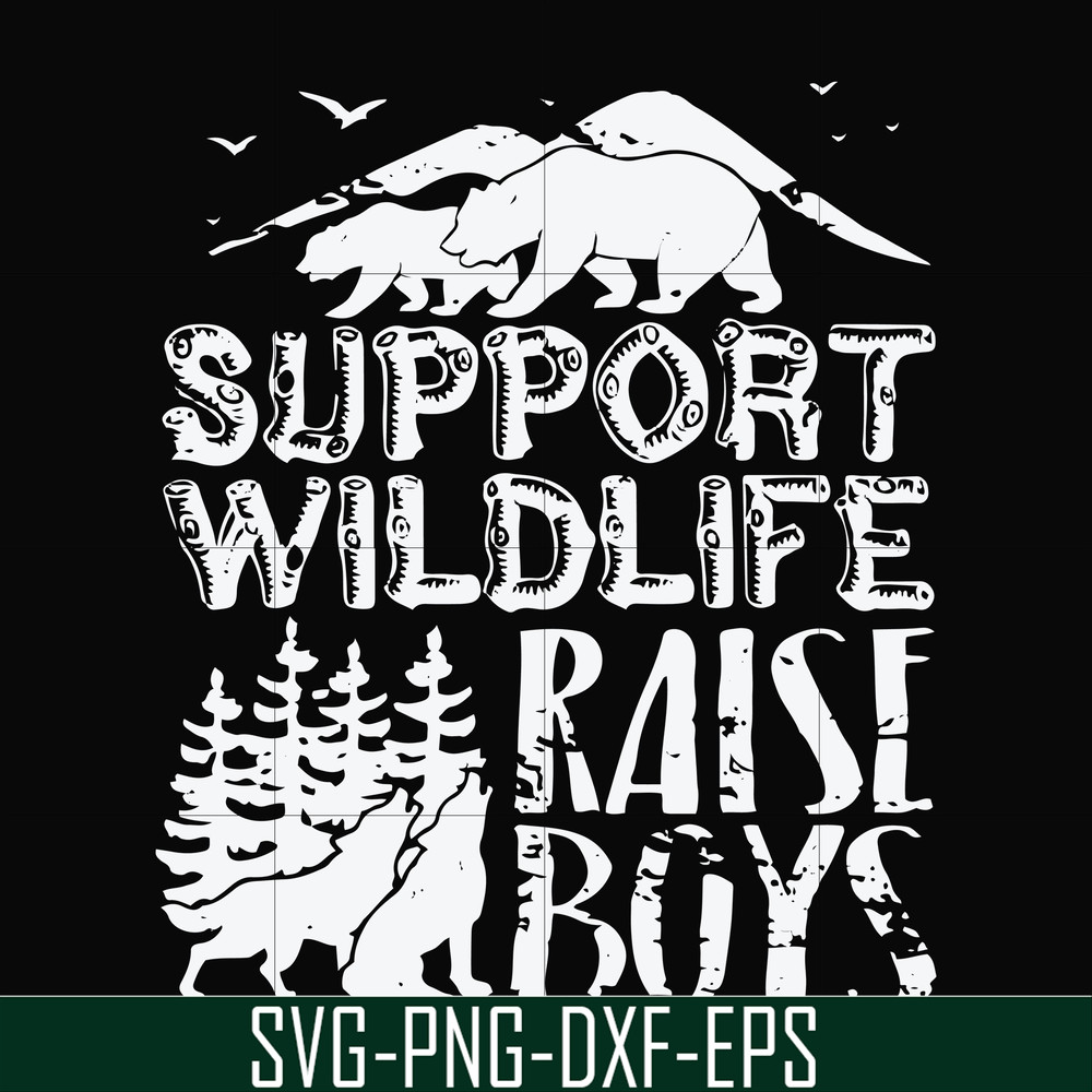 FN000672-Support wildlife raise boys svg, png, dxf, eps file FN000672.jpg